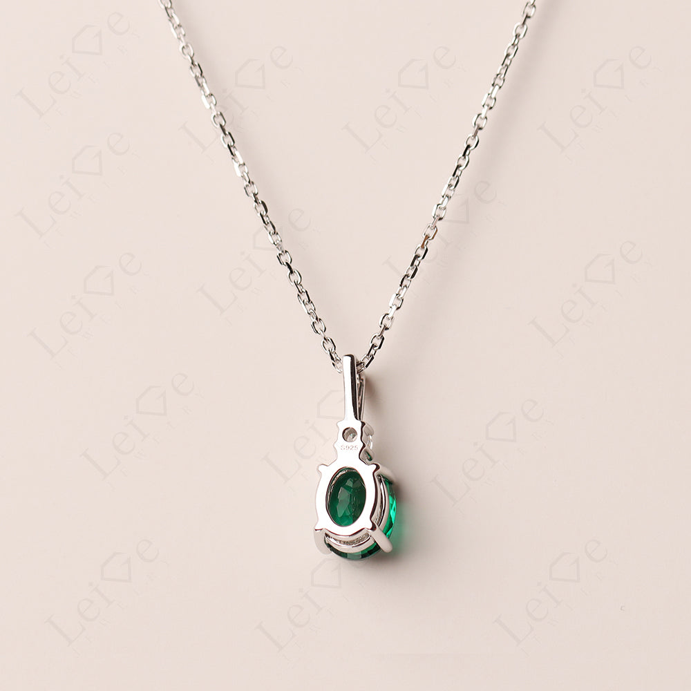 Simple Oval Emerald Necklace Pendant