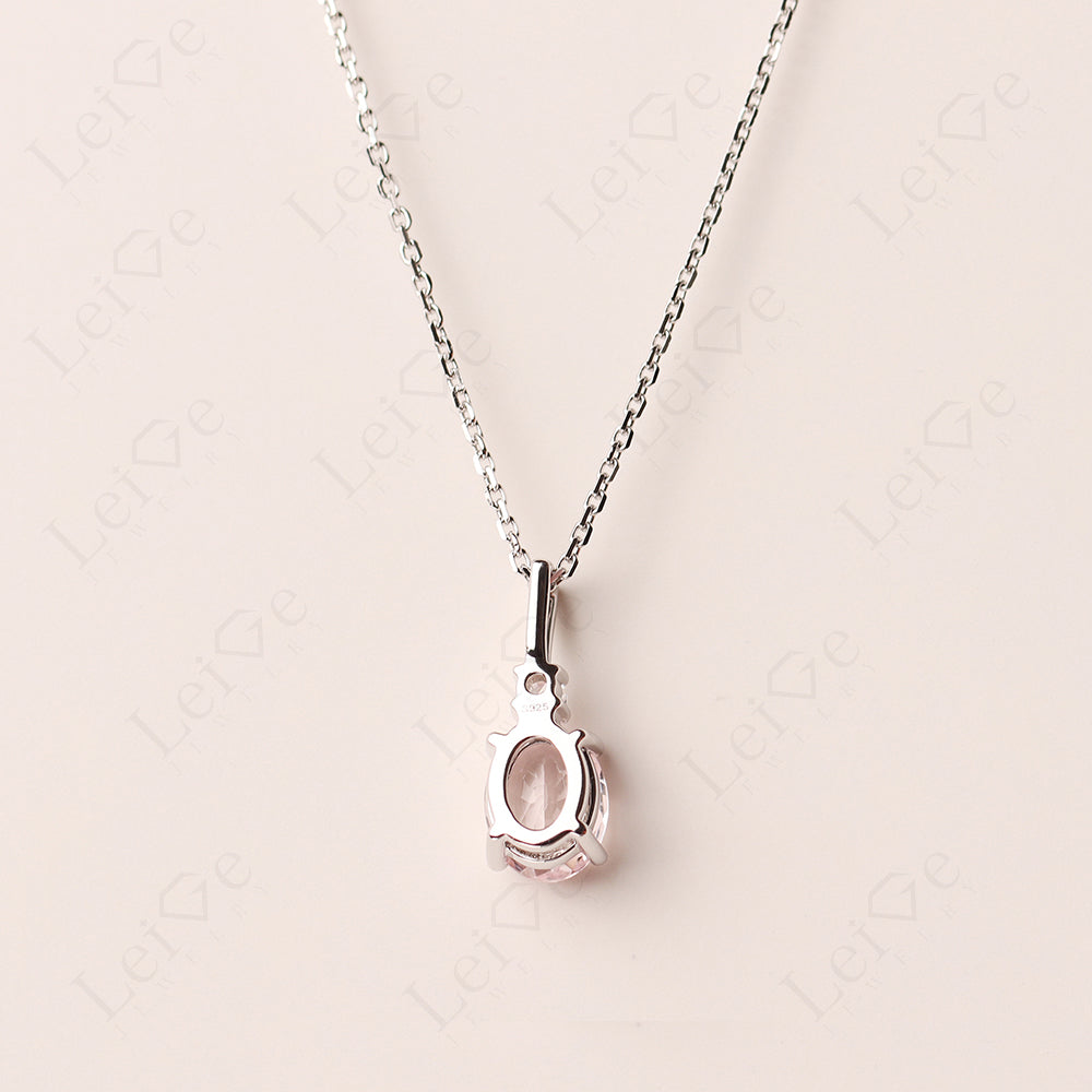 Simple Oval Morganite Necklace Pendant