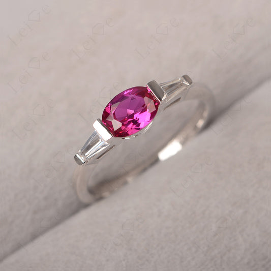 Oval Cut Ruby East West Engagement Ring