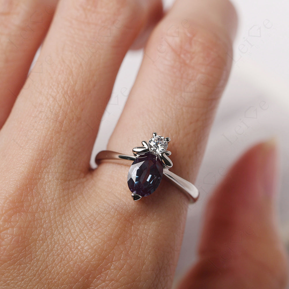 Alexandrite Wedding Ring Bee Ring Sterling Silver