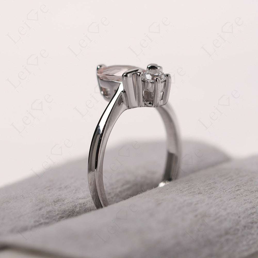 Morganite Wedding Ring Bee Ring Sterling Silver