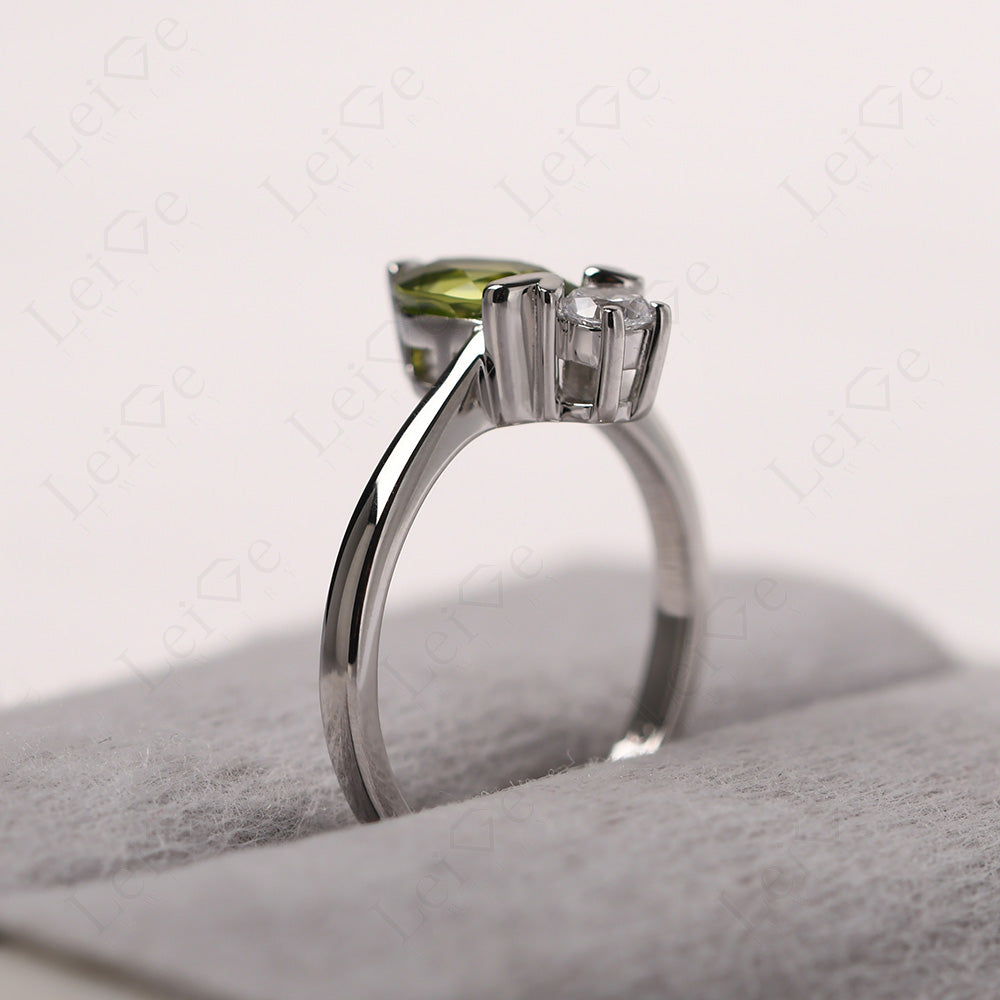 Peridot Wedding Ring Bee Ring Sterling Silver
