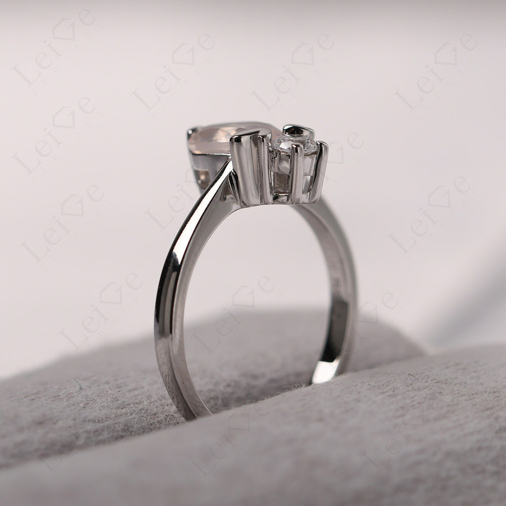 Rose Quartz Wedding Ring Bee Ring Sterling Silver