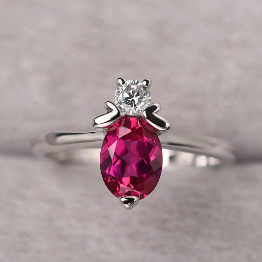 Ruby Wedding Ring Bee Ring Sterling Silver