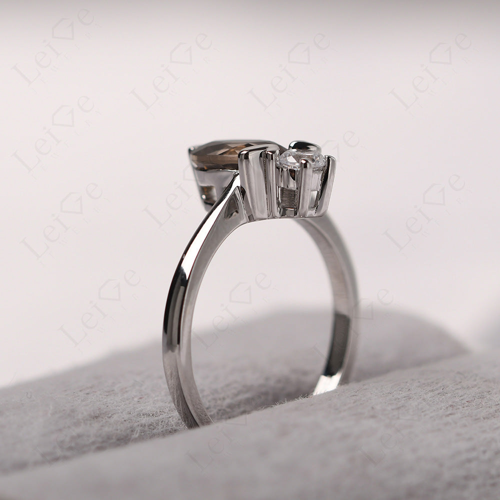 Smoky Quartz Wedding Ring Bee Ring Sterling Silver