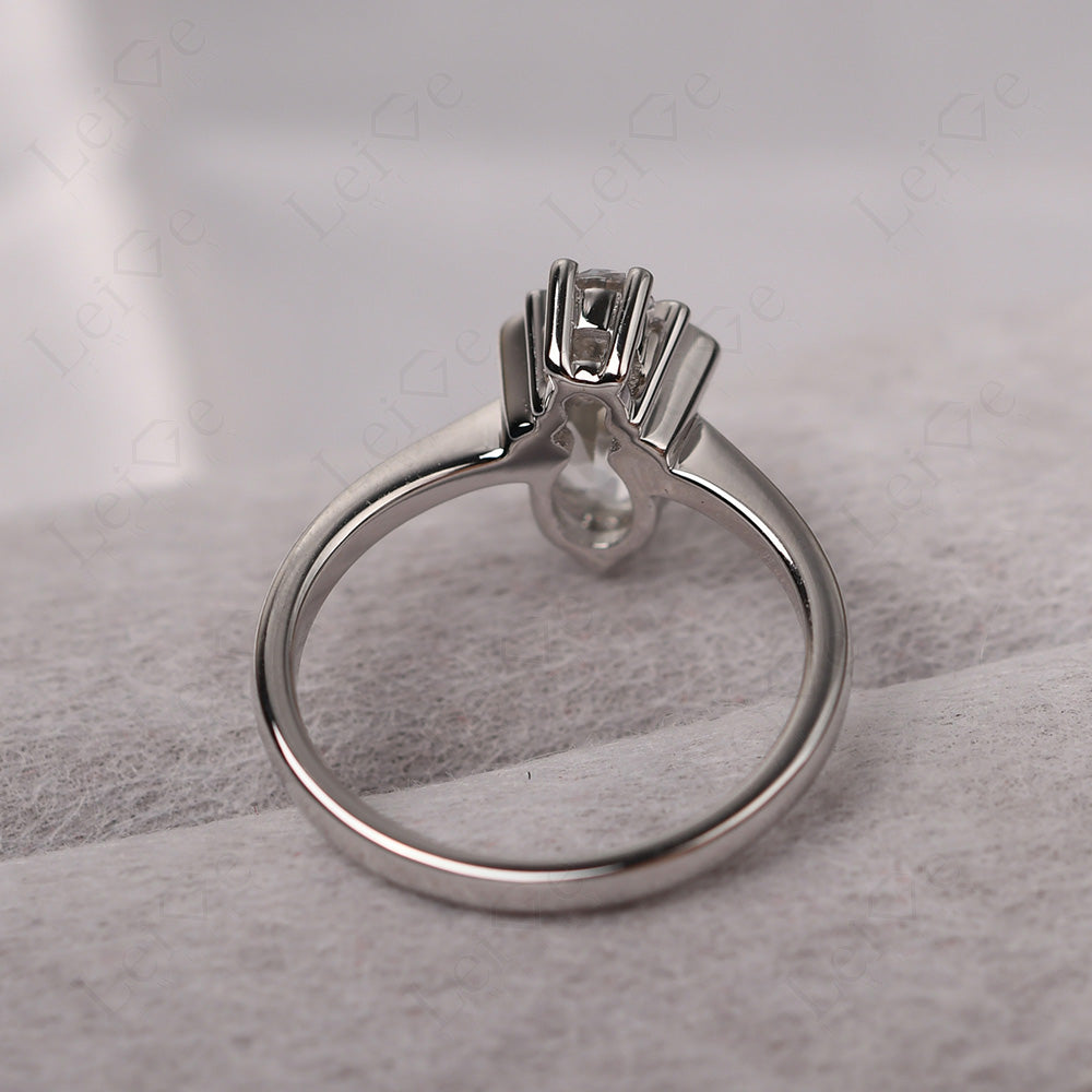 White Topaz Wedding Ring Bee Ring Sterling Silver