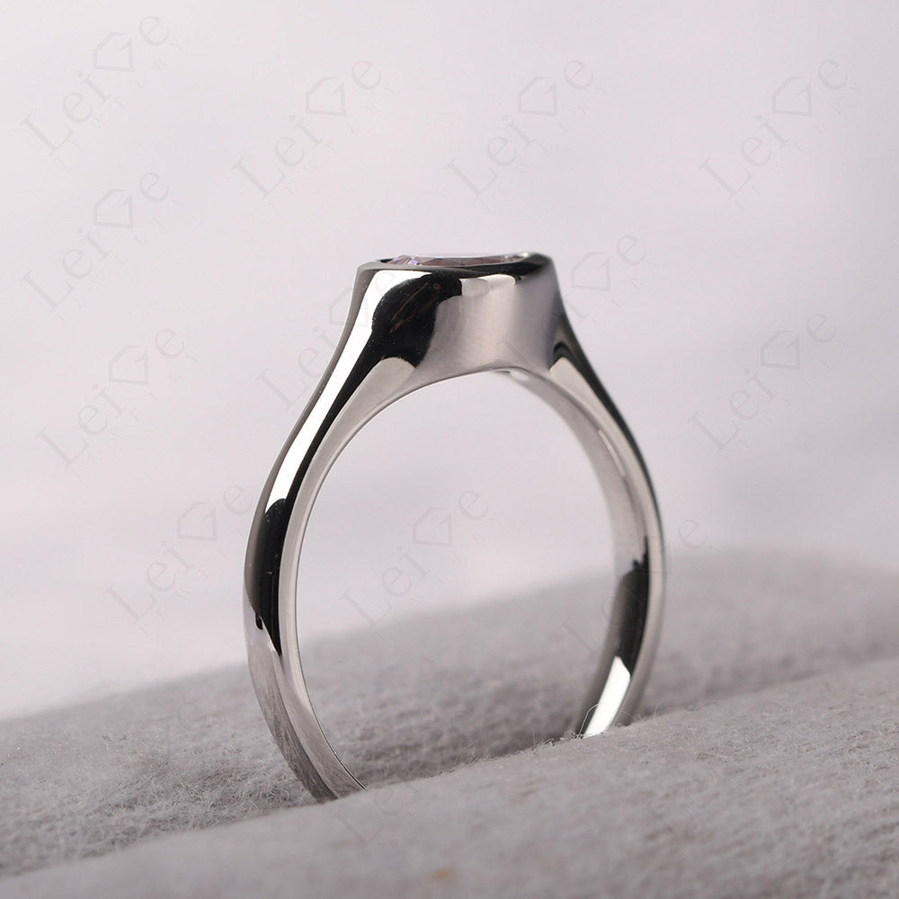 Horizontal Pear Alexandrite Engagement Ring