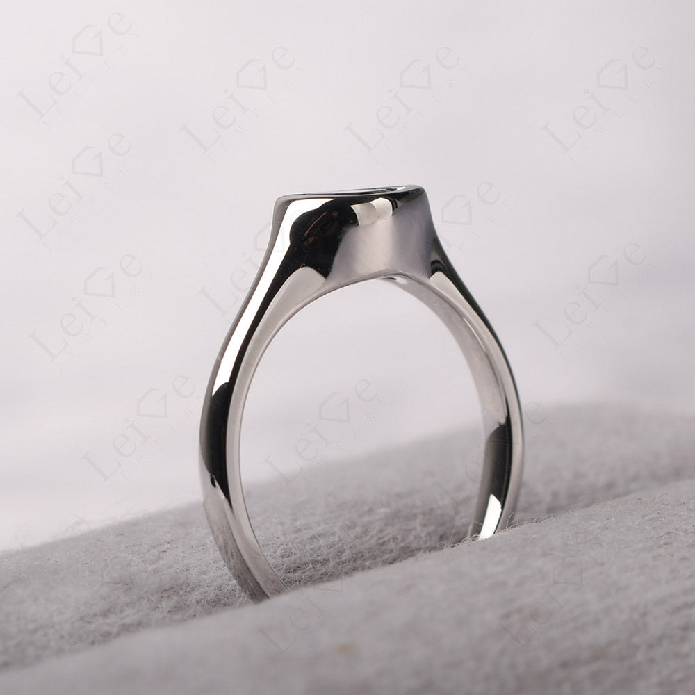 Horizontal Pear Aquamarine Engagement Ring