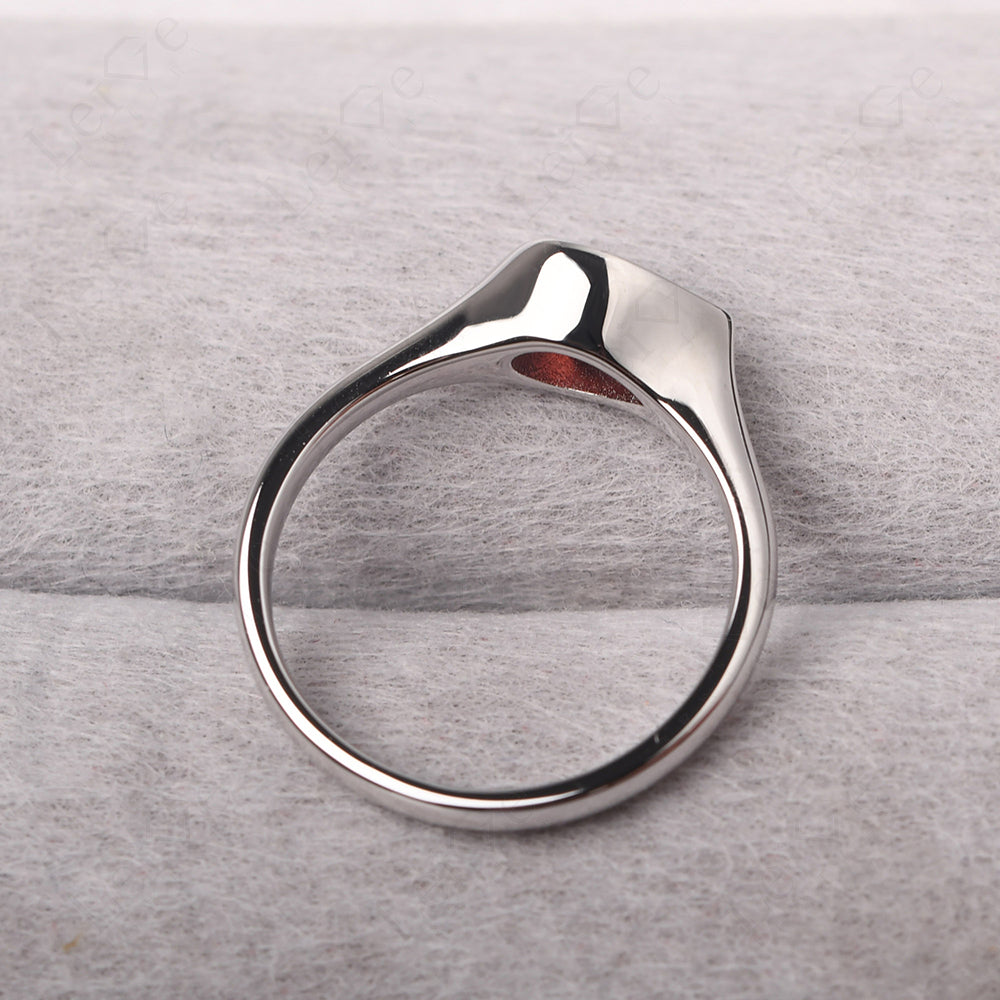 Horizontal Pear Garnet Engagement Ring