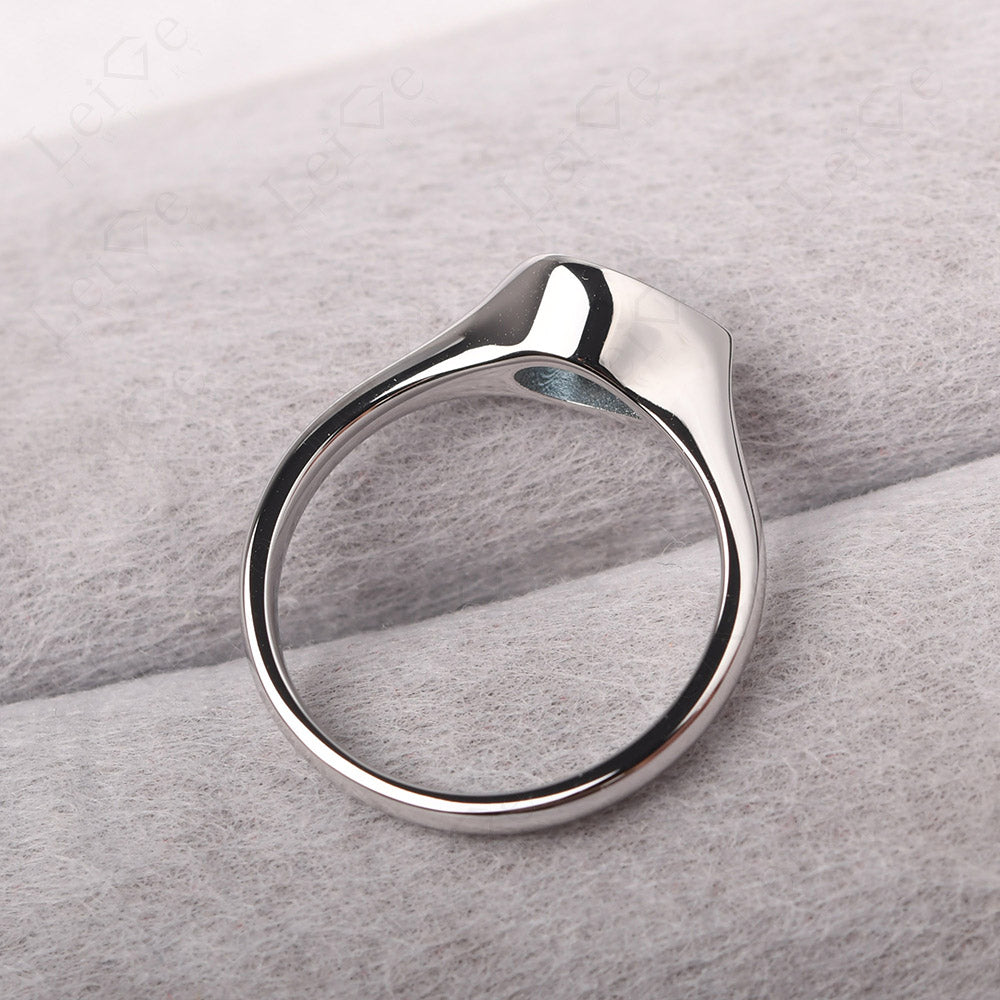 Horizontal Pear London Blue Topaz Engagement Ring