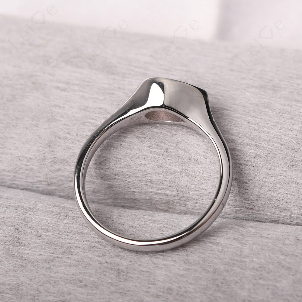 Horizontal Pear Rose Quartz Engagement Ring
