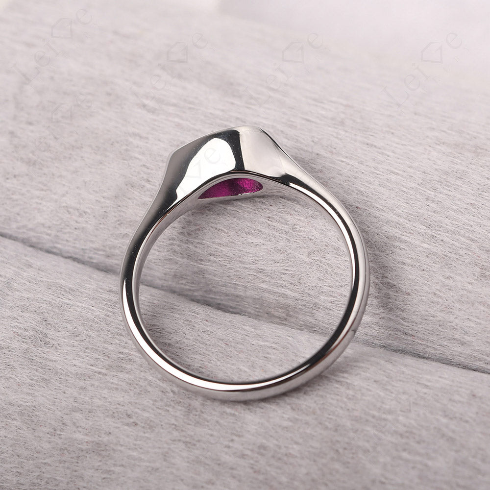Horizontal Pear Ruby Engagement Ring