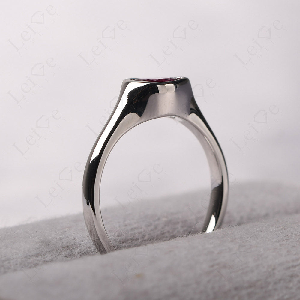 Horizontal Pear Ruby Engagement Ring