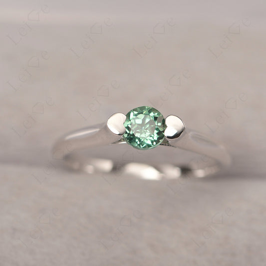 Dainty Green Sapphire Ring Solitaire Engagement Ring