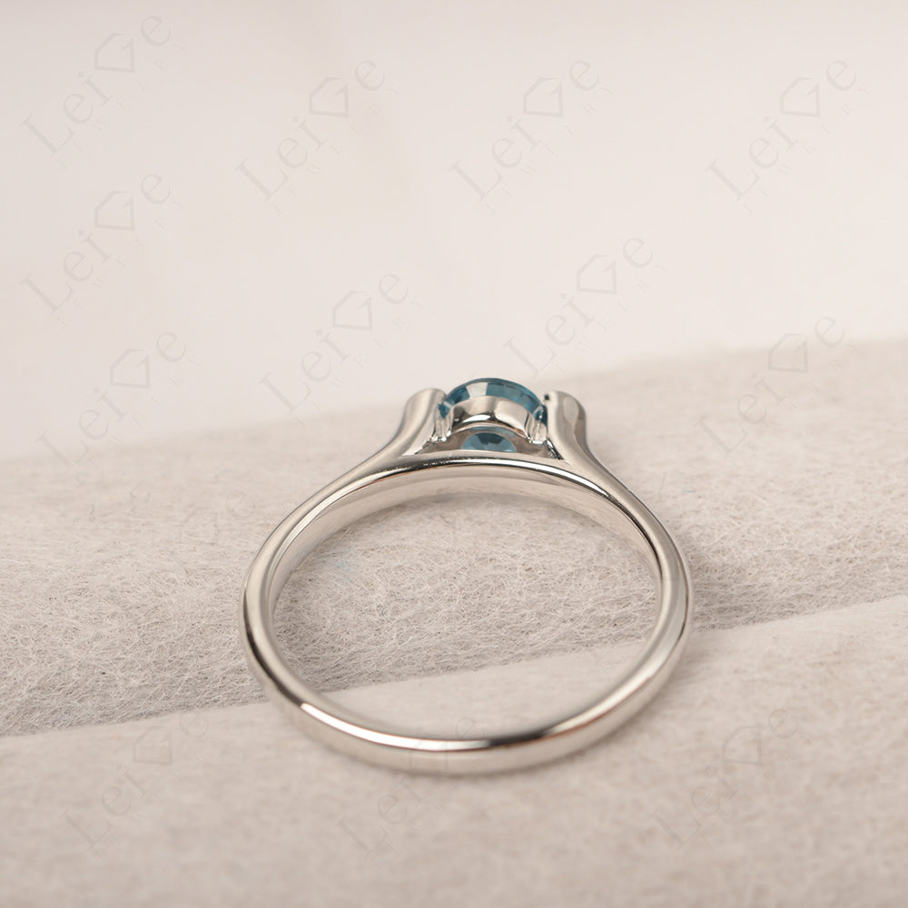 Dainty London Blue Topaz Ring Solitaire Engagement Ring
