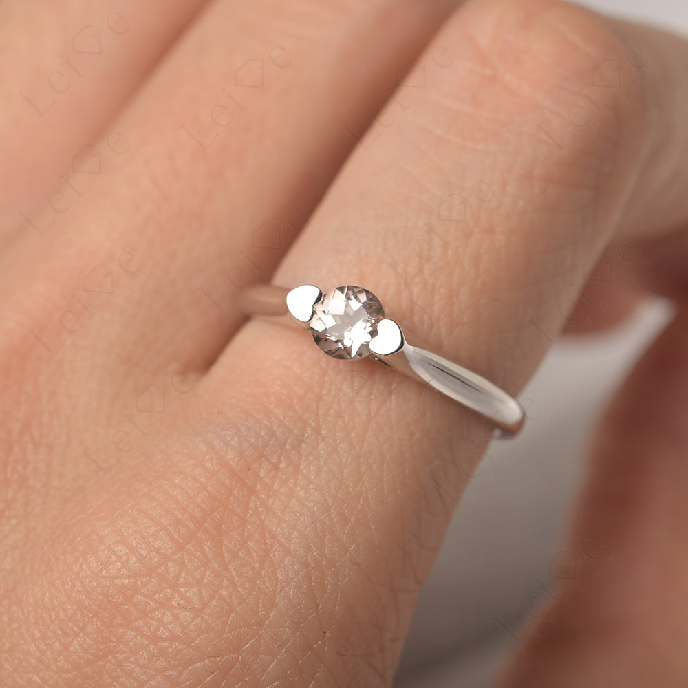 Dainty Morganite Ring Solitaire Engagement Ring