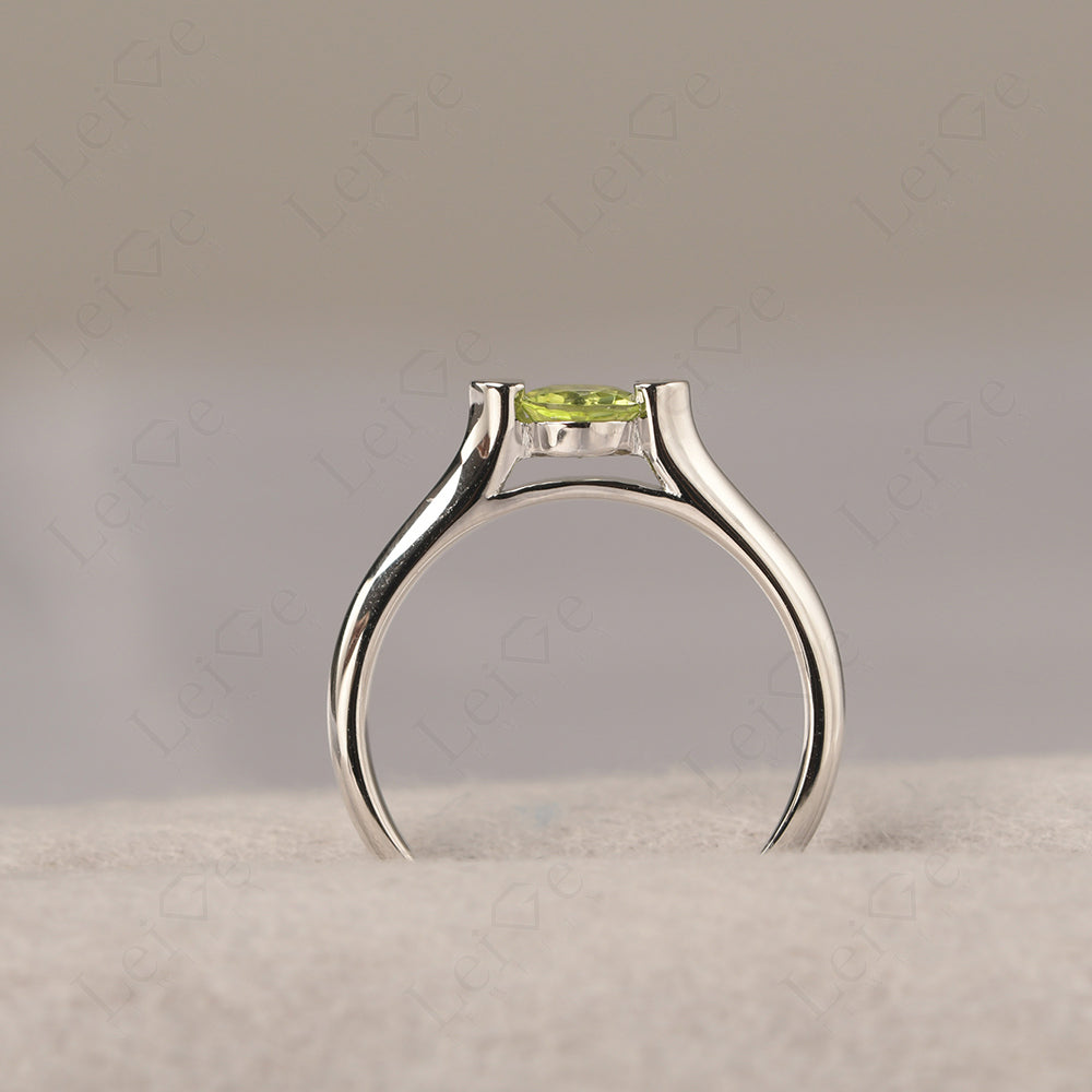 Dainty Peridot Ring Solitaire Engagement Ring