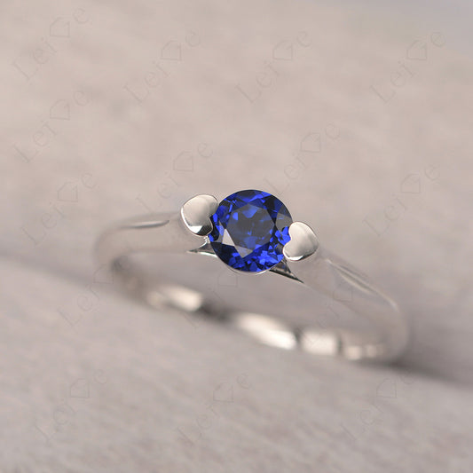 Dainty Sapphire Ring Solitaire Engagement Ring