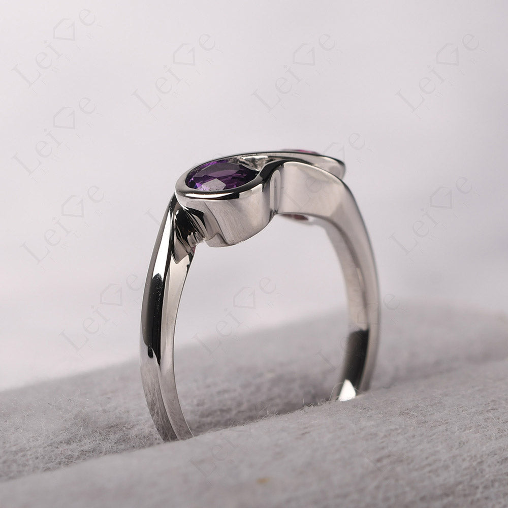 Amethyst And Ruby Ring Double Stone Engagement Ring