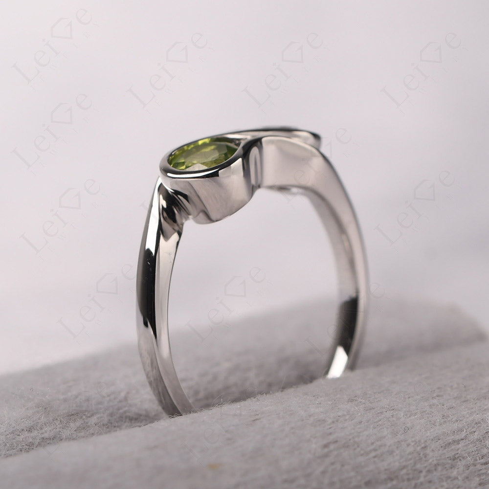 Cubic Zirconia And Peridot Ring Double Stone Engagement Ring