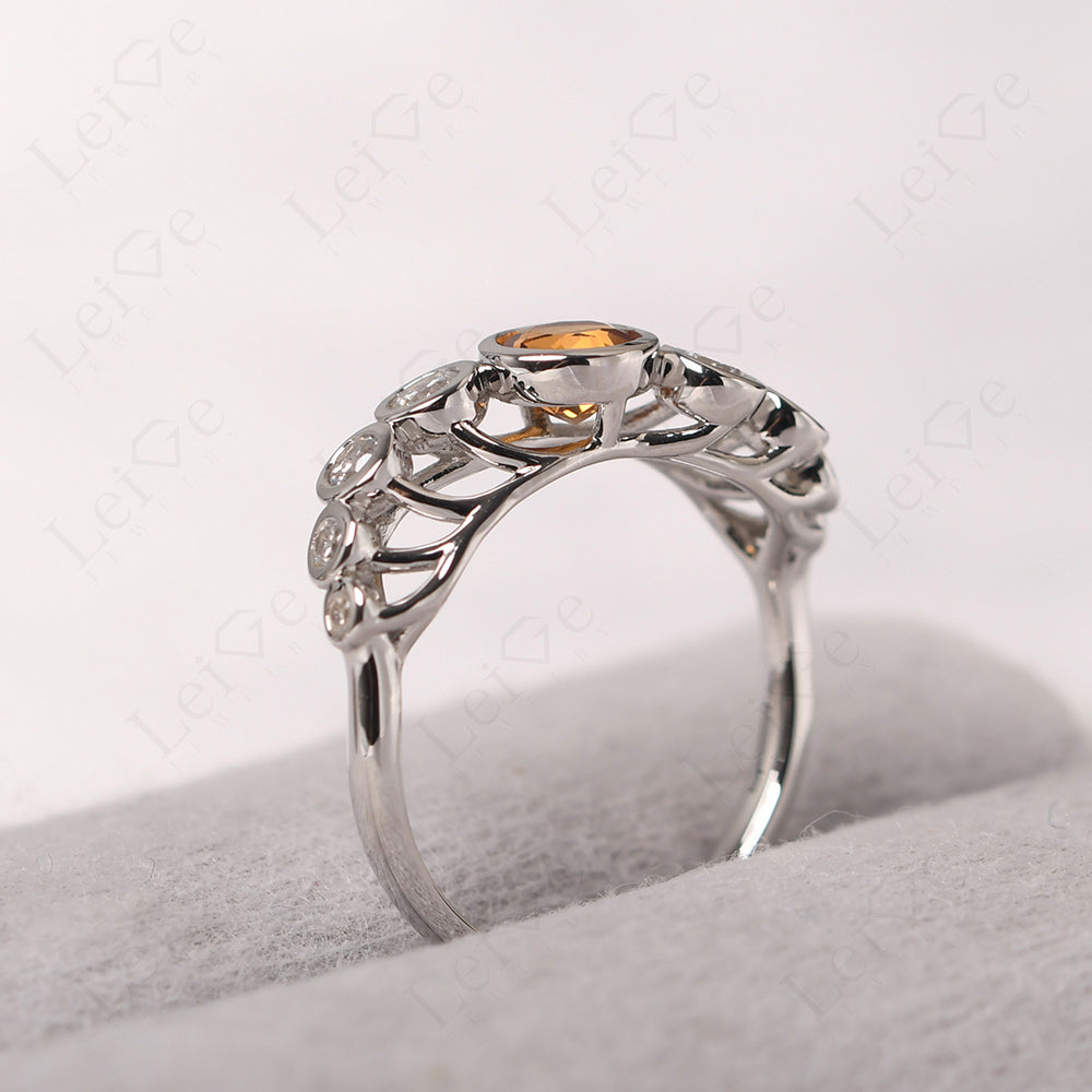 Twisted Multi Stone Citrine Ring