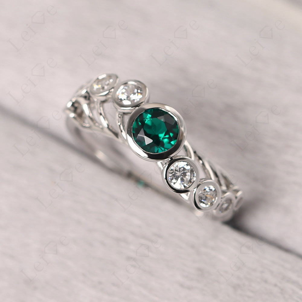 Twisted Multi Stone Emerald Ring