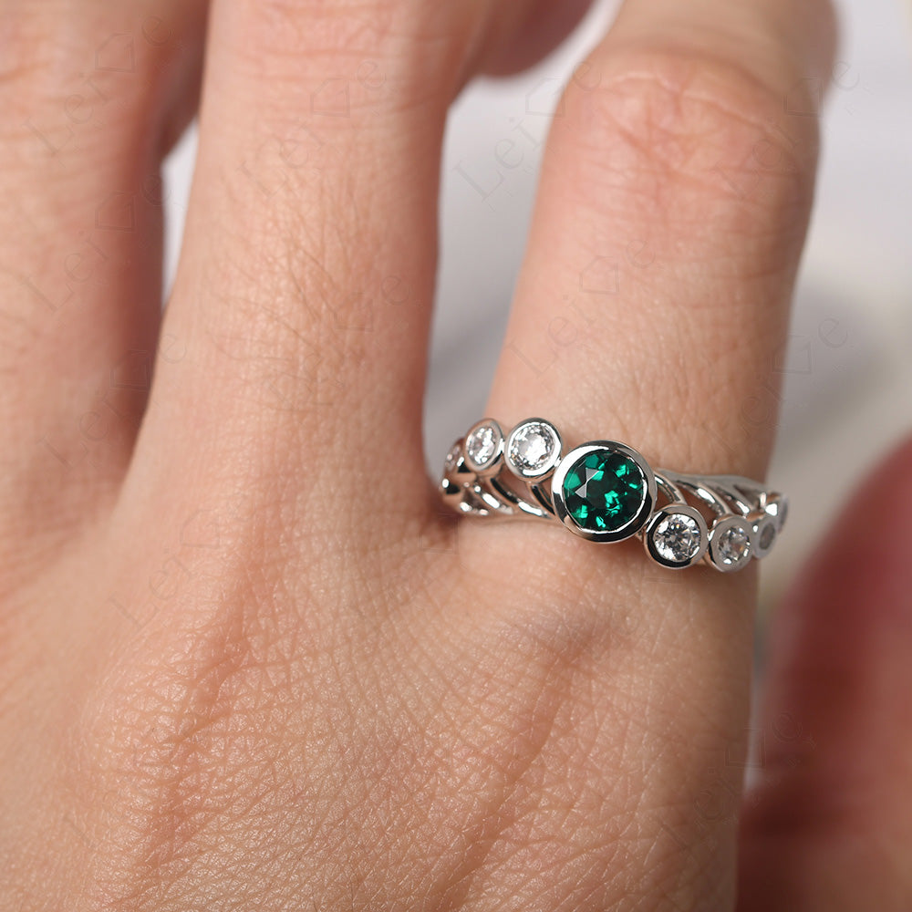 Twisted Multi Stone Emerald Ring