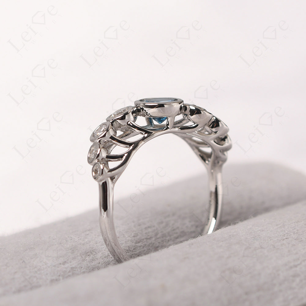 Twisted Multi Stone London Blue Topaz Ring