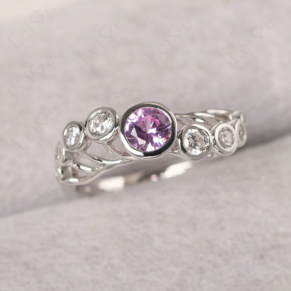 Twisted Multi Stone Pink Sapphire Ring
