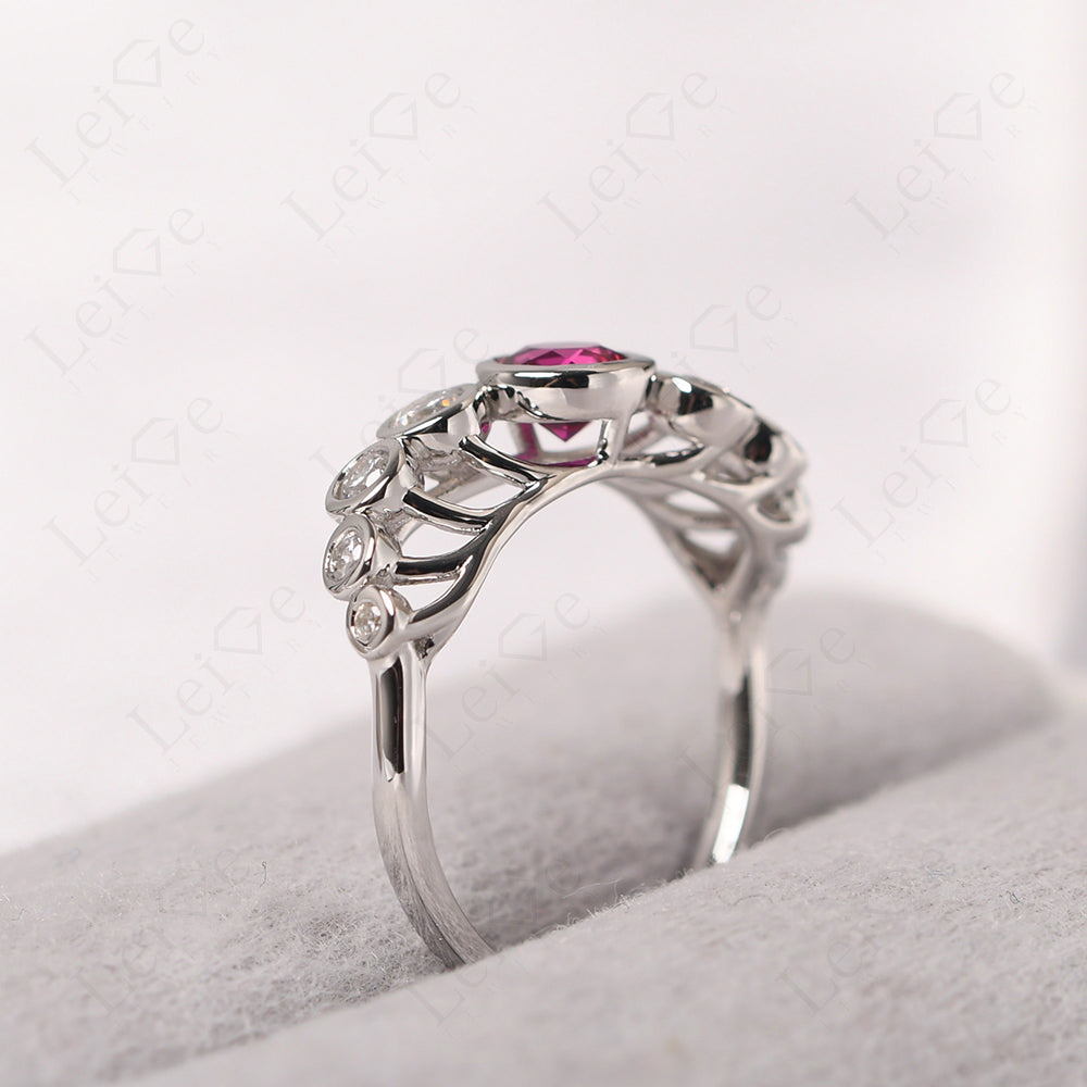 Twisted Multi Stone Ruby Ring