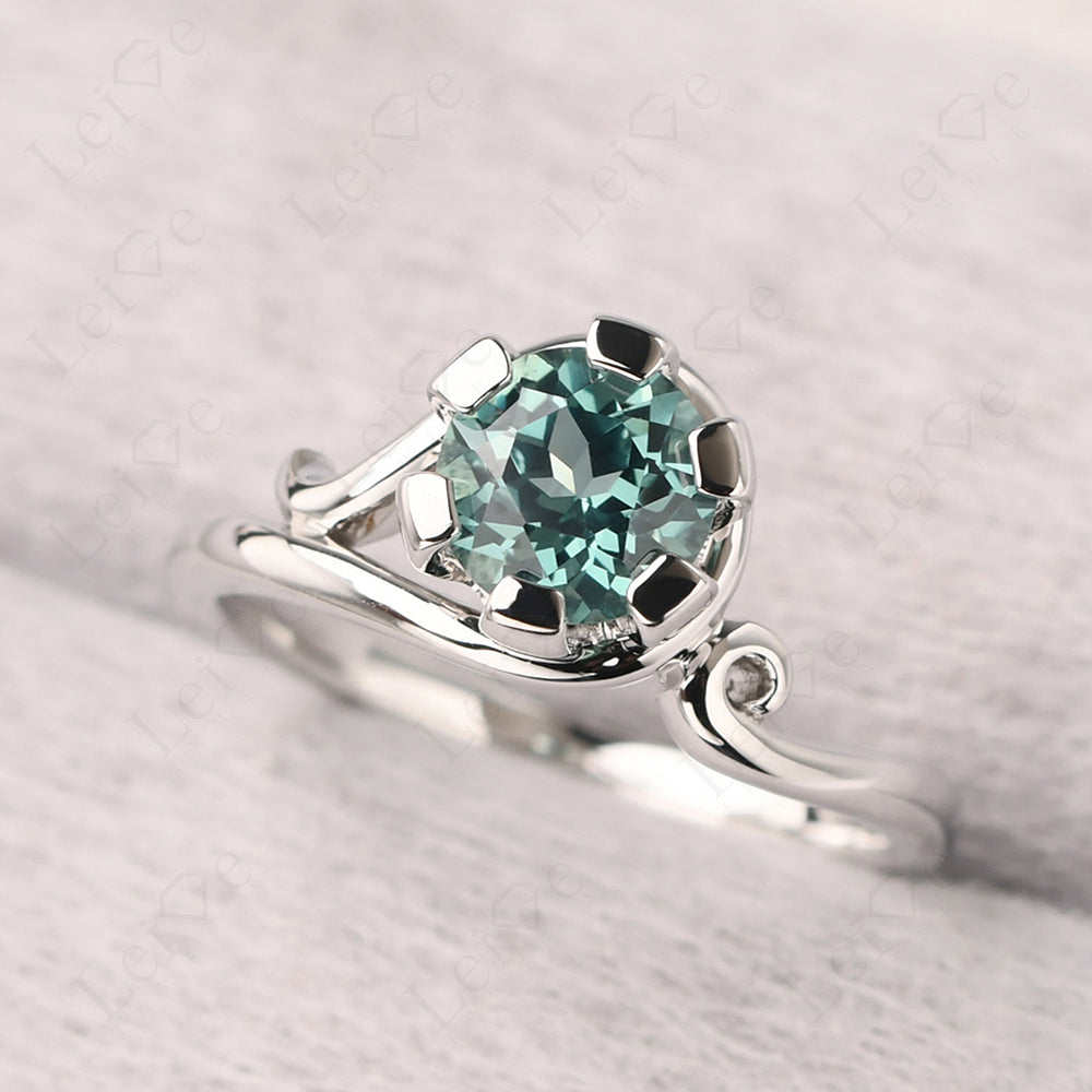 Non-traditional Green Sapphire Ring