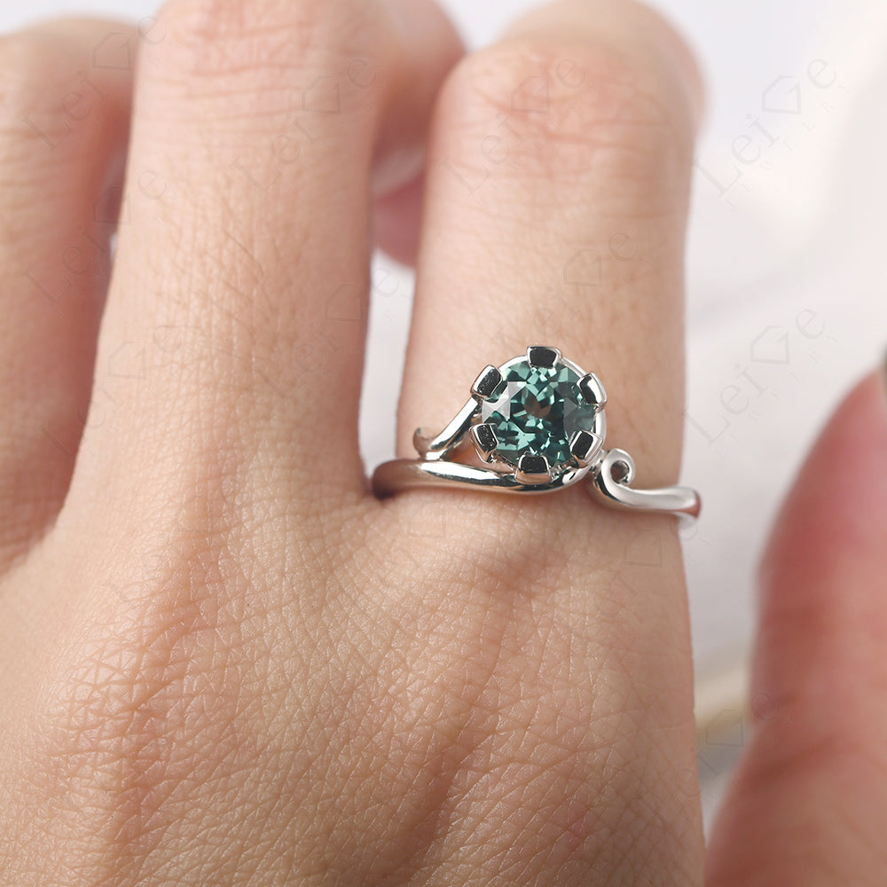 Non-traditional Green Sapphire Ring