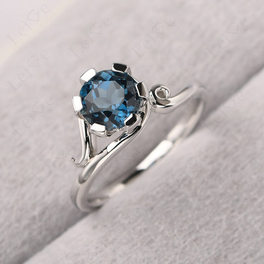 Non-traditional London Blue Topaz Ring