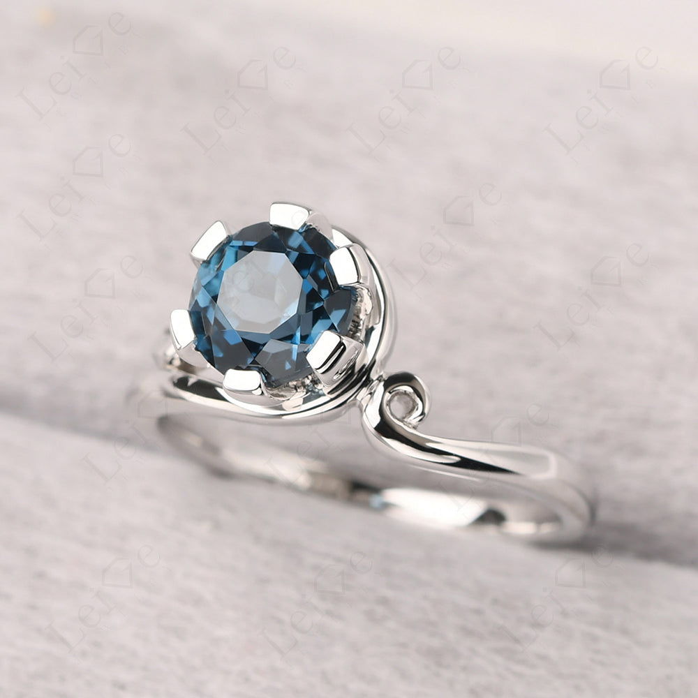 Non-traditional London Blue Topaz Ring