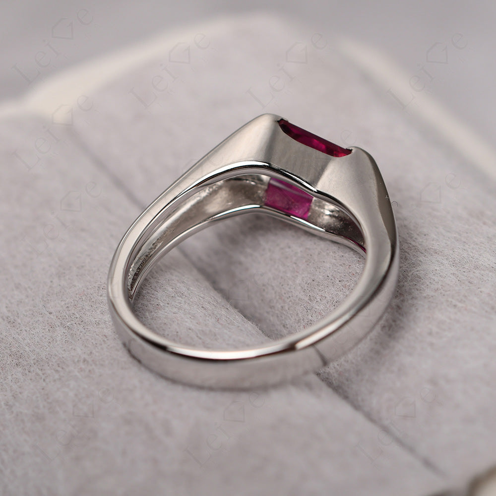 Mens Ruby Ring Sterling Silver