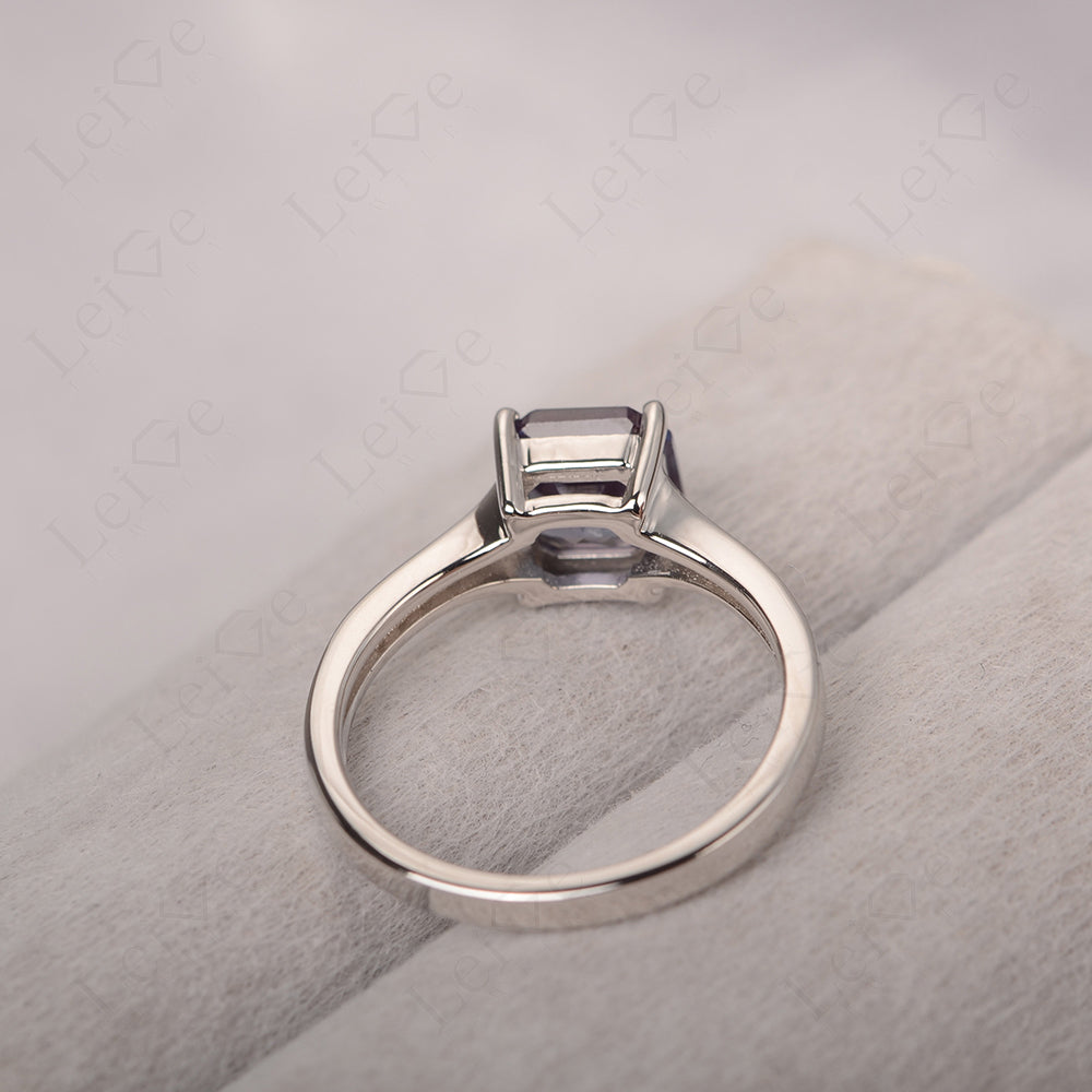 Alexandrite Ring Asscher Cut Engagement Ring