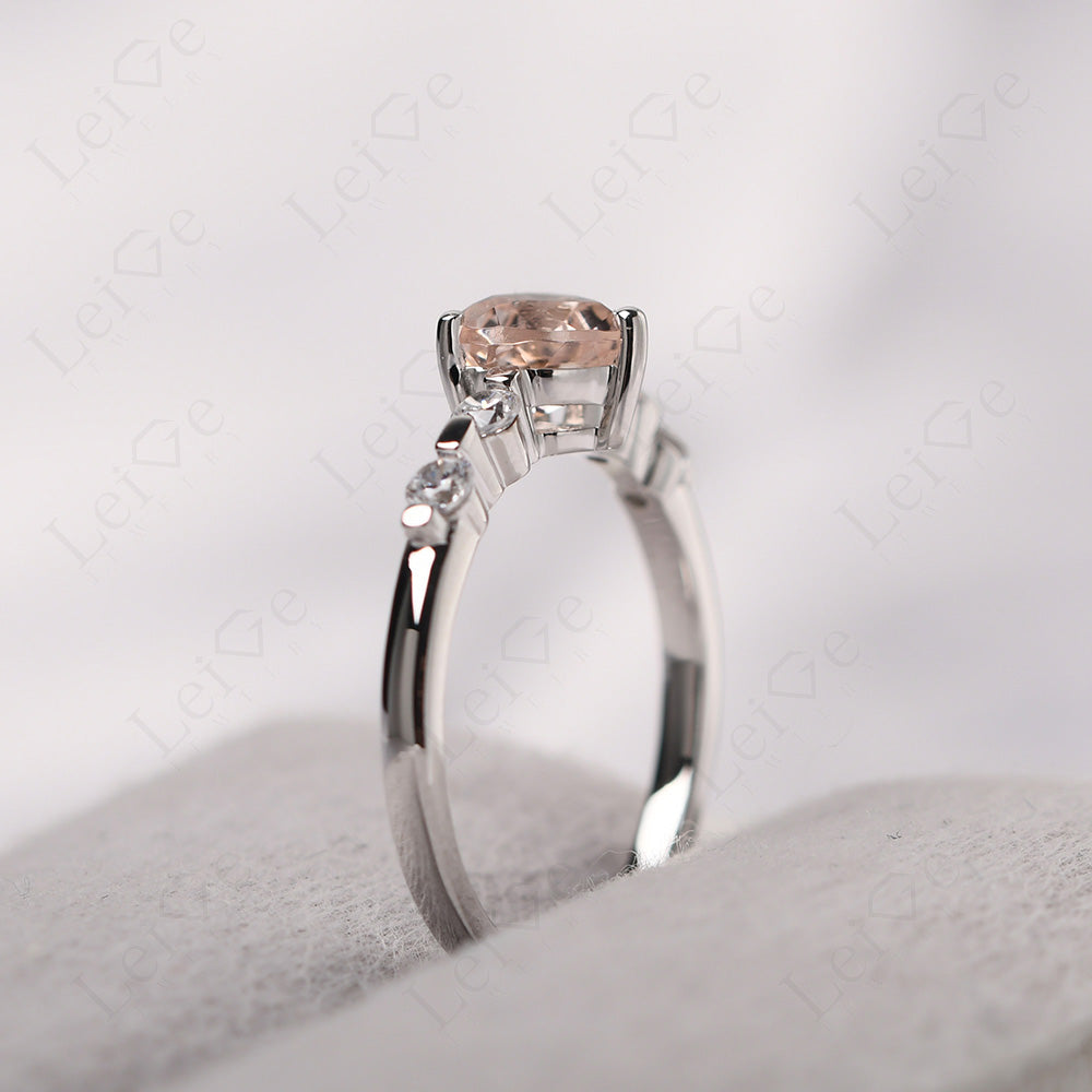 Dainty Heart Morganite Engagement Ring