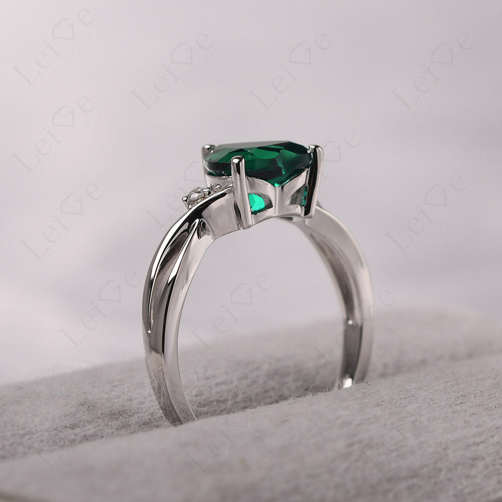 Heart Cut Emerald Ring