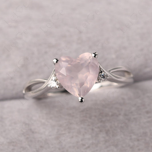 Heart Cut Rose Quartz Ring