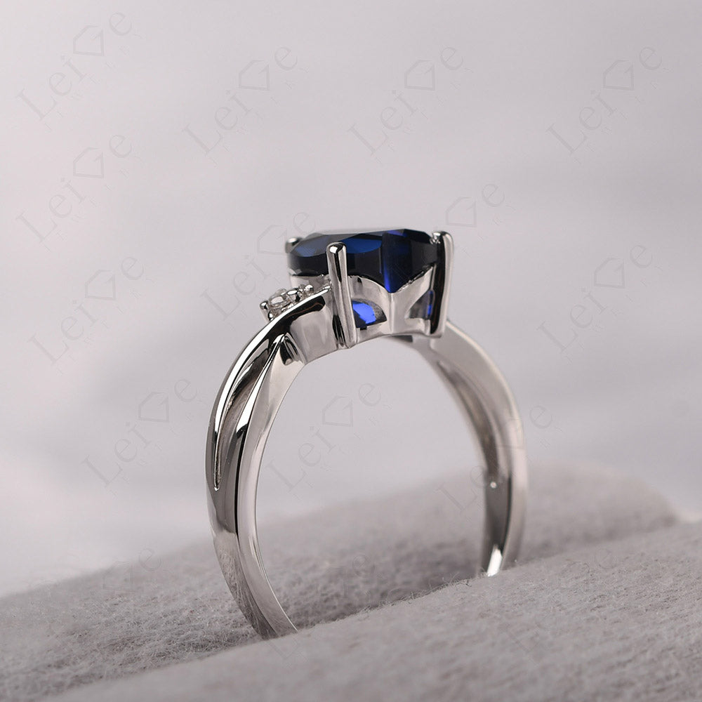 Heart Cut Sapphire Ring