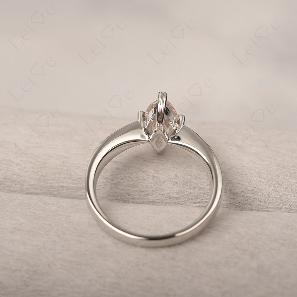 Morganite Wedding Ring Marquise Solitaire Ring