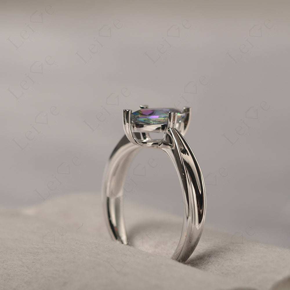 Mystic Topaz Wedding Ring Marquise Solitaire Ring