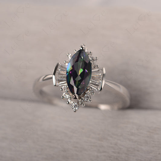 Marquise Mystic Topaz Engagement Ring White Gold