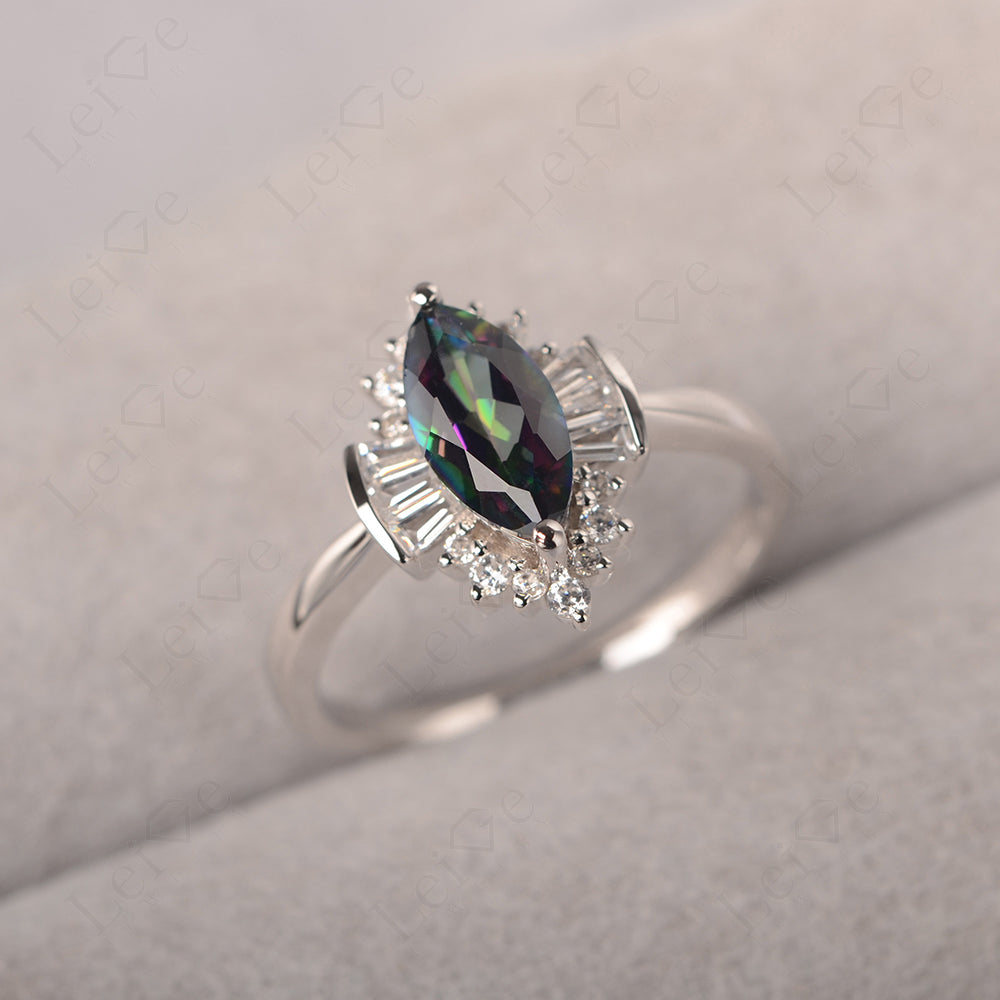 Marquise Mystic Topaz Engagement Ring White Gold