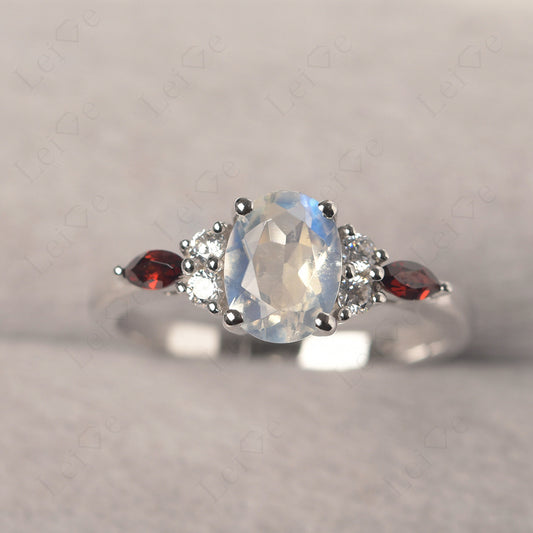Moonstone Ring Sterling Silver Oval Cut Ring