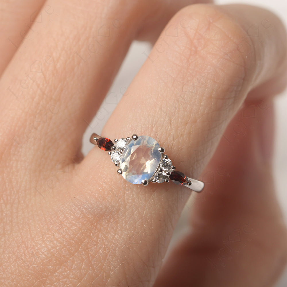 Moonstone Ring Sterling Silver Oval Cut Ring