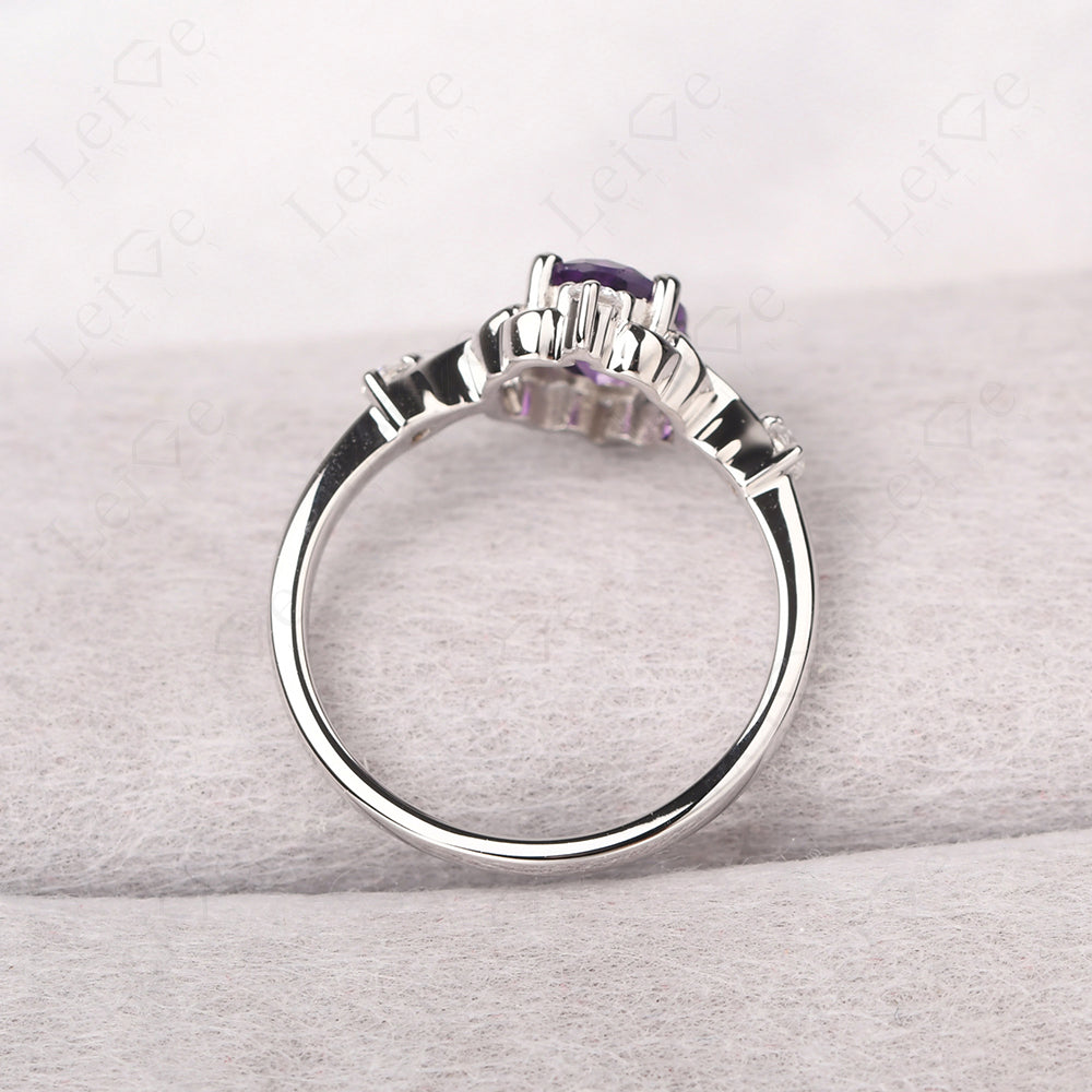 Amethyst Ring Oval Vintage Engagement Ring