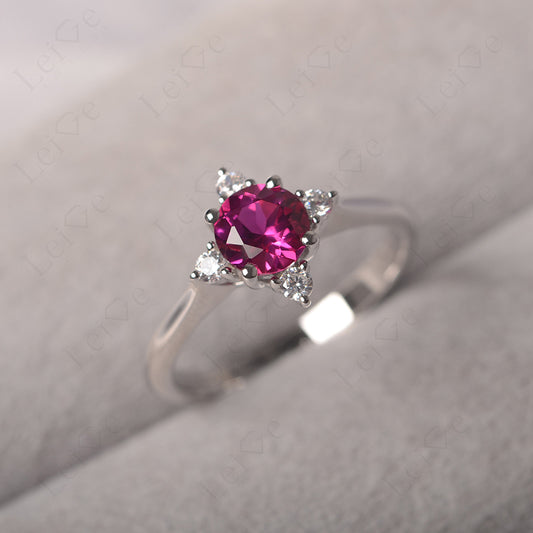 Ruby Ring North Star Ring Yellow Gold