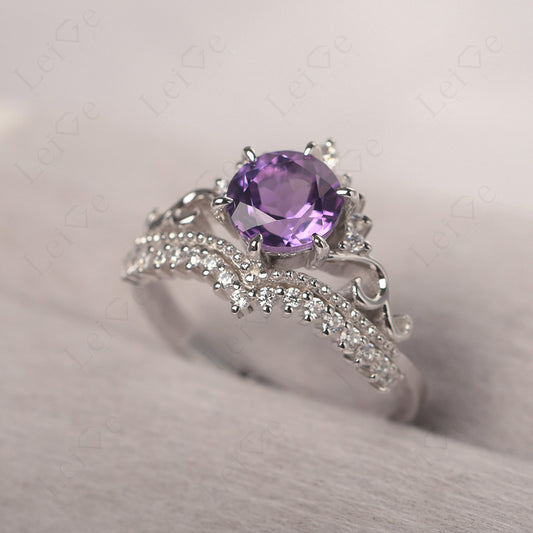 Vintage Amethyst Cocktail Ring Yellow Gold