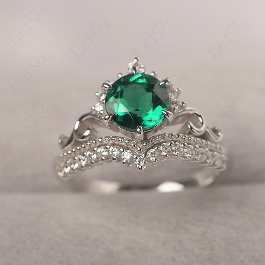 Vintage Emerald Cocktail Ring Yellow Gold